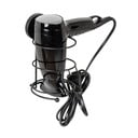 Crni zidni nosač za sušilo za kosu Wenko Vacuum-Loc® Milazzo