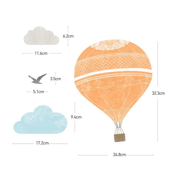 Set zidnih naljepnica Ambiance Montgolfier-image-2