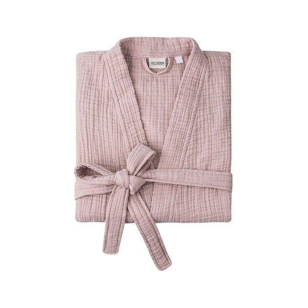 Ružičasti kućni ogrtač od muslina S/M Kimono – Foutastic-image-2