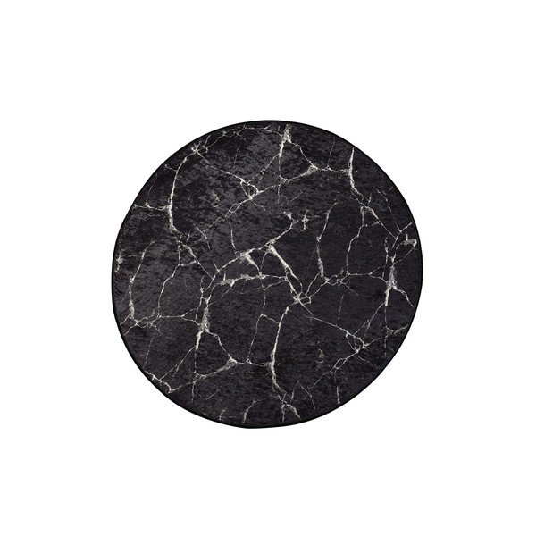 Crna kupaonska prostirka ø 100 cm Marble – Foutastic
