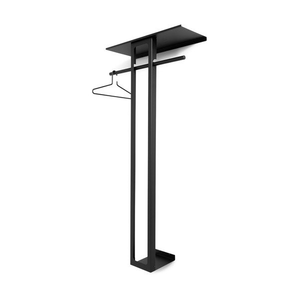 Crna željezna zidna vješalica s policom 70 cm Luno Large – Spinder Design-image-3