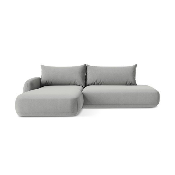 Svijetlo siva sklopiva kutna garnitura (s lijevim kutom/s ležaljkom) Hale – Makamii