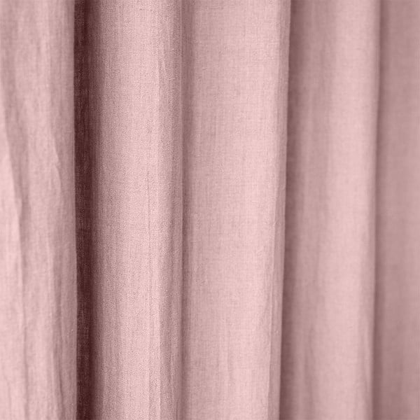 Roza lanena zavjesa s tunelom Linen Tales Night Time, 275 x 140 cm-image-1