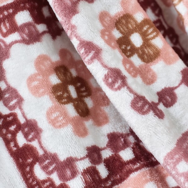 Ružičasta deka od mikropliša 130x170 cm Crochet Print – Catherine Lansfield-image-2