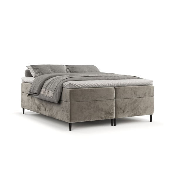 Svjetlo smeđi boxspring krevet s prostorom za pohranu 180x200 cm Araya – Maison de Rêve-image-2