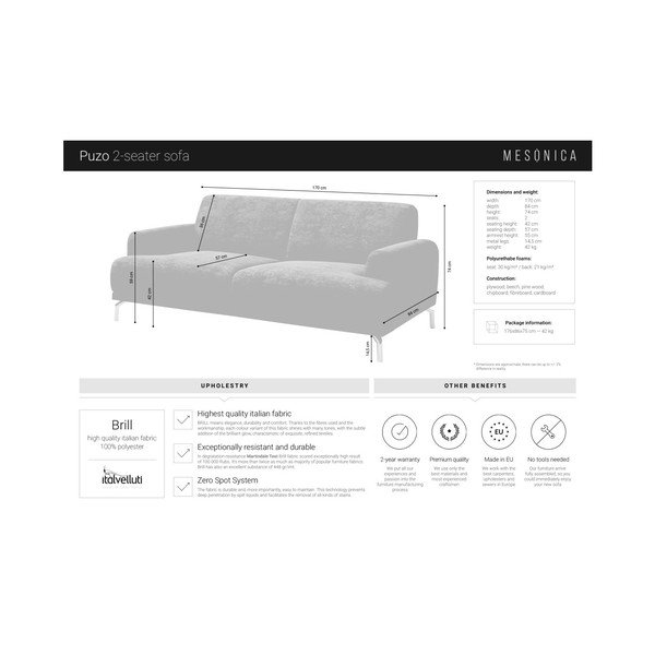 Plava sofa MESONICA Puzo, 170 cm-image-4