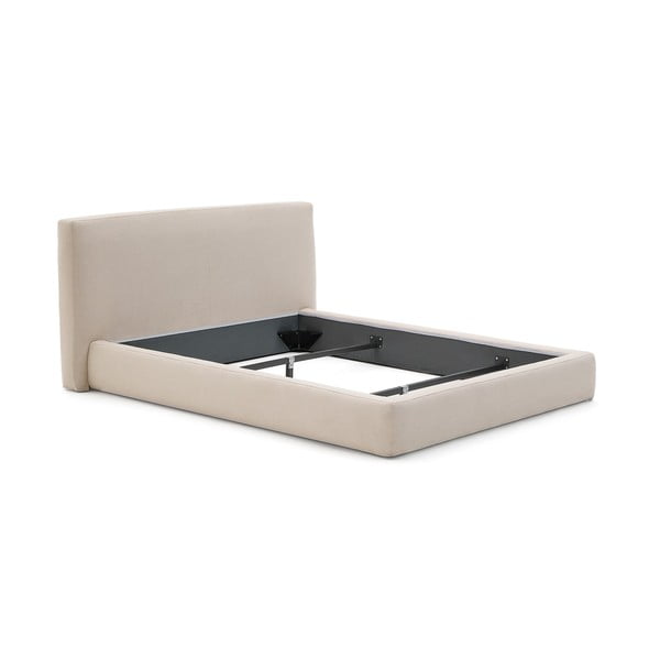 Bež tapecirani bračni krevet bez podnice 160x200 cm Blok – Kave Home