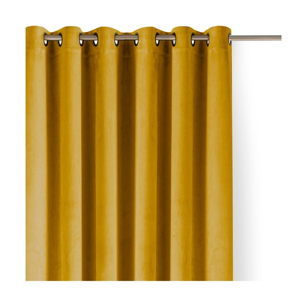Senf žuta zavjesa za djelomično zamračenje od samta 200x225 cm Velto – Filumi