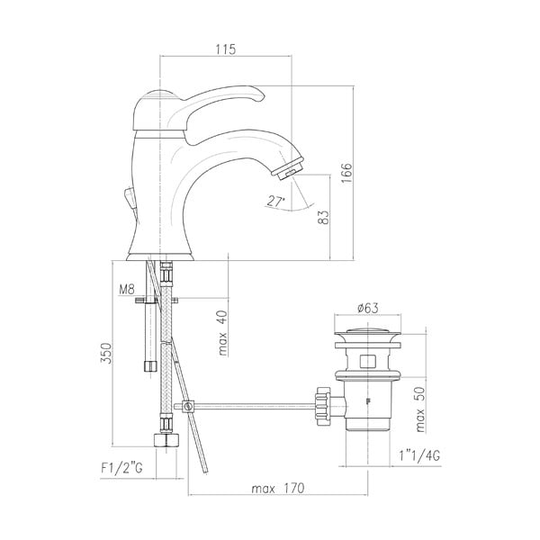Stojeća slavina za umivaonik u brončanoj boji Kirké – Sapho-image-3