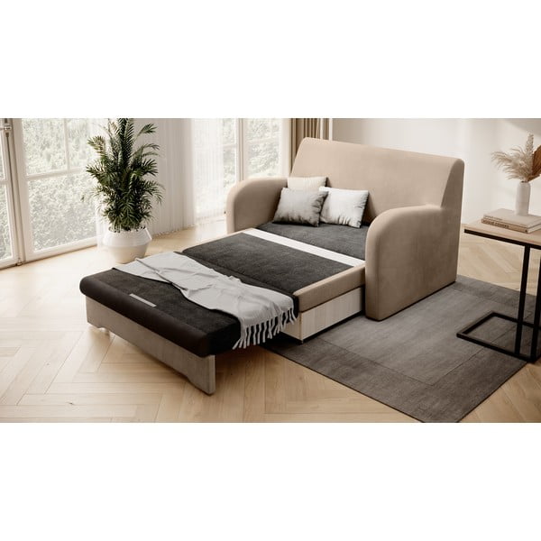 Svjetlo smeđa baršunasti sklopiva sofa 130 cm Ario – ELTAP-image-2