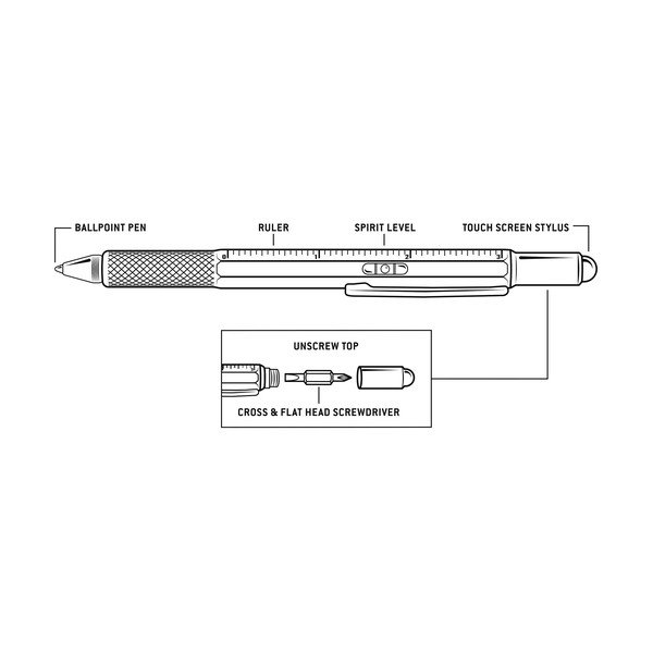 Srebrna višenamjenska olovka 6 u 1 Gentlemen´s Hardware-image-1
