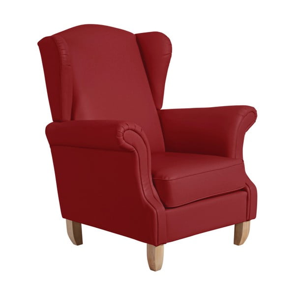 Crvena fotelja s imitacijom kože Max Winzer Verita Leather