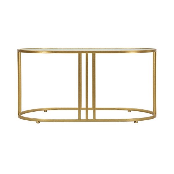 Bijeli/u zlatnoj boji stolić za kavu sa staklenom pločom stola 50x90 cm Antalia – Mauro Ferretti-image-4