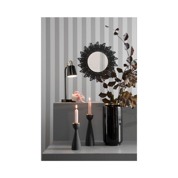 Zidno ogledalo s crnim okvirom PT LIVING Peacock Feathers, ø 60 cm-image-1