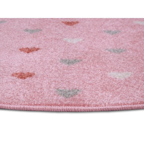 Ružičasti dječji tepih ø 100 cm Little Hearts – Hanse Home-image-2