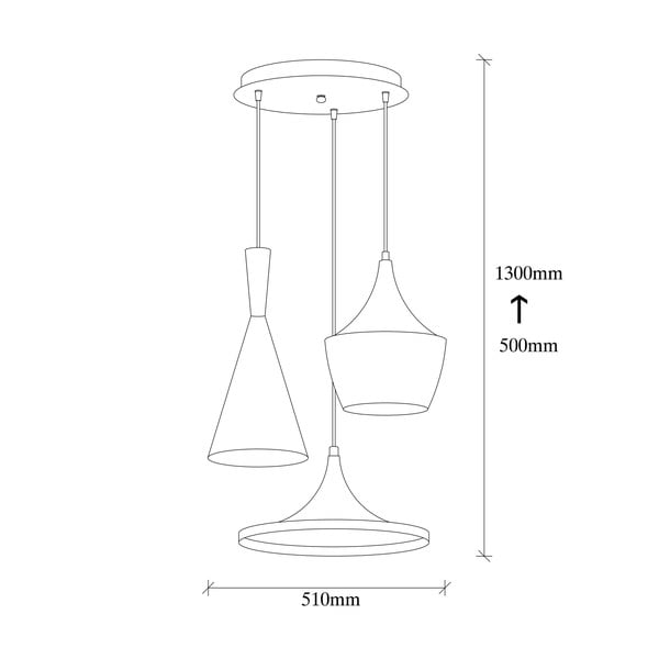 Crna/u bakrenoj boji viseća svjetiljka s metalnim sjenilom ø 51 cm Elmas – Opviq lights-image-3