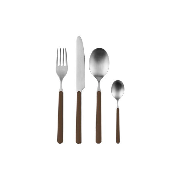 Smeđi/u srebrnoj boji pribor 4 kom od nehrđajućeg čelika za 1 osobu Noli – noo.ma
