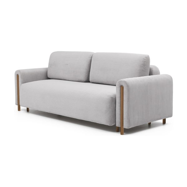 Svijetlo siva sklopiva/s prostorom za odlaganje sofa od samta 244 cm Arcadova – ELTAP-image-2
