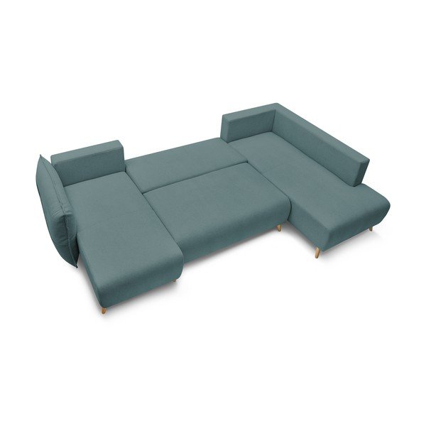 Tirkizna sklopiva kutna garnitura (s desnim kutom/u obliku slova "U") Nessa – Bobochic Paris-image-4