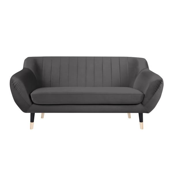 Siva sofa s crnim nogama Mazzini Sofas Benito, 158 cm