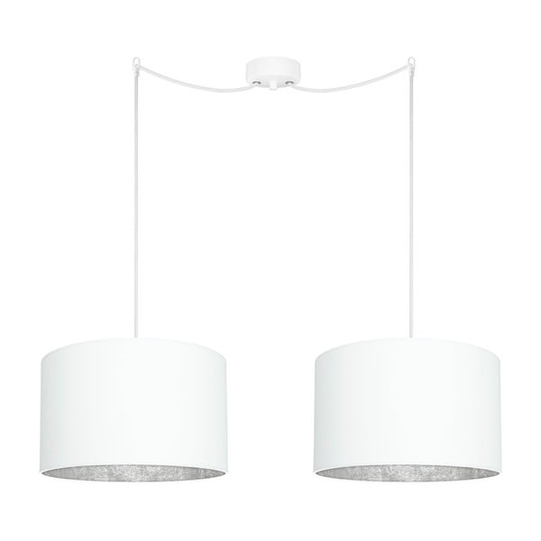 Bijela dvokraka viseća lampa s detaljima u boji srebra Sotto Luce Mika Elementary, ⌀ 36 cm