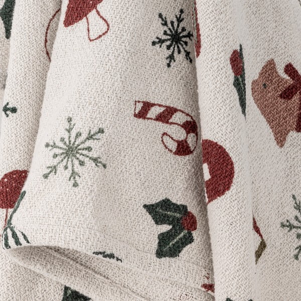 Bijela deka s božićnim motivom 130x160 cm Yule – Bloomingville-image-2