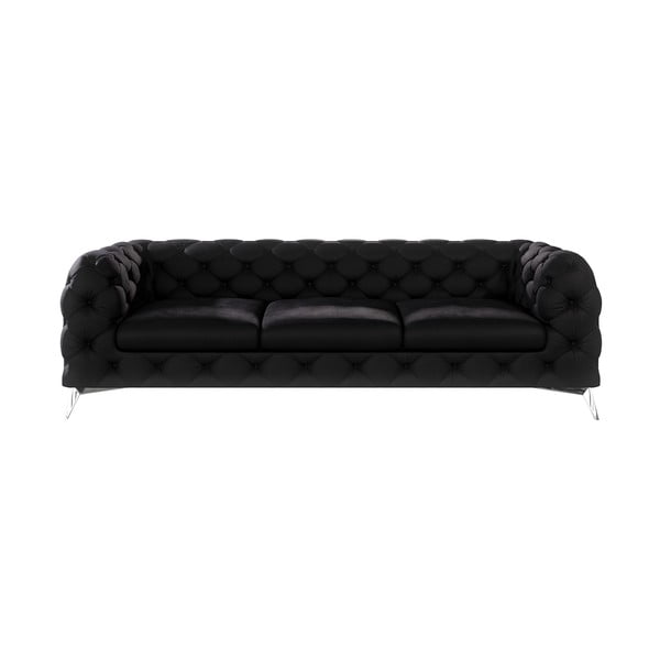 Crna baršunasti sofa 243 cm Chelsea – Ropez