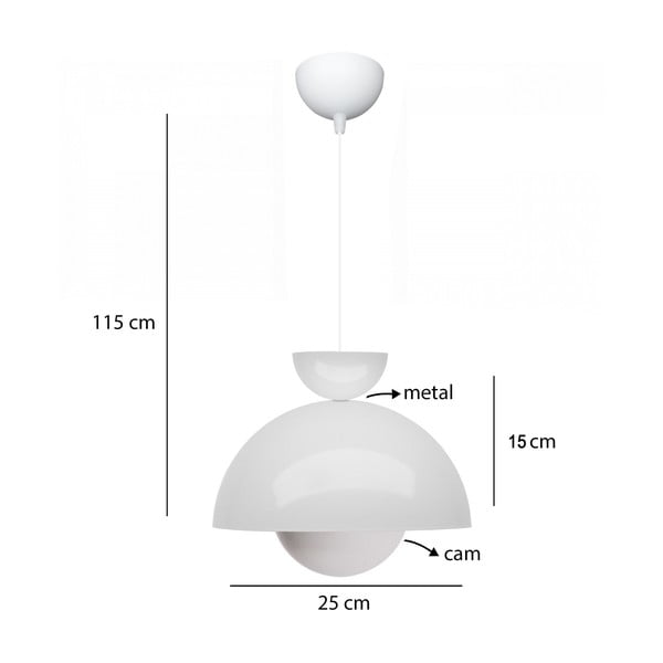 Viseća svjetiljka s metalnim sjenilom ø 25 cm Arta – Opviq lights-image-2