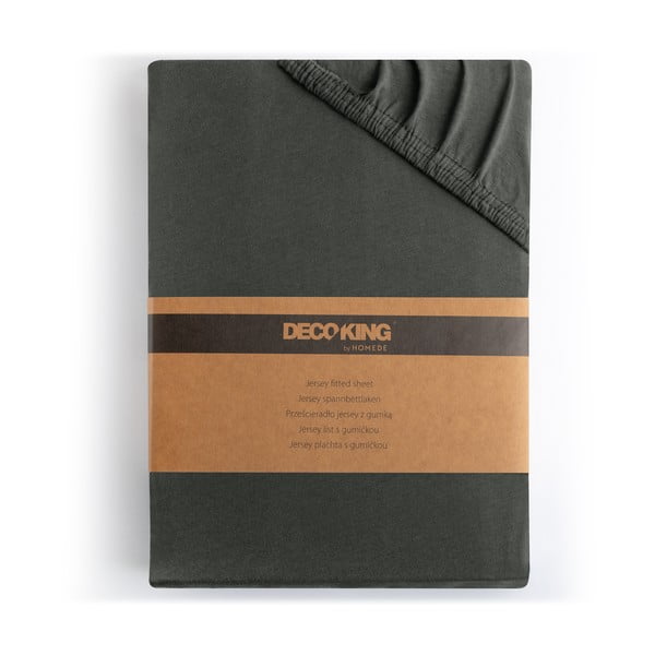 Tamno siva plahta s gumom od jeseya 140x200 cm Amber – Restilo-image-4