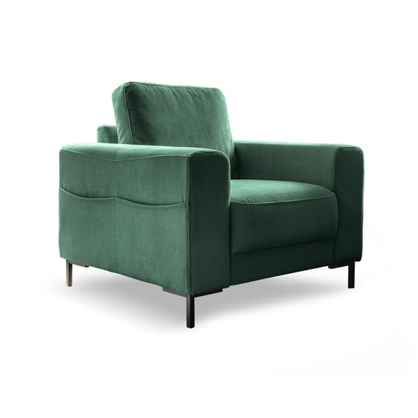 Tamno zelena fotelja od samta Lofty Lilly – Miuform