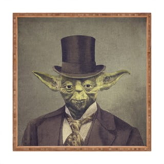 Drveni dekorativni pladanj Yoda, 40 x 40 cm