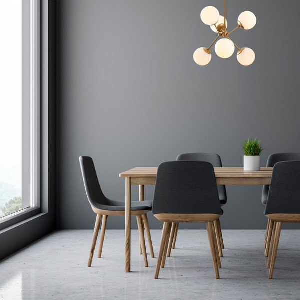 Bijela/u zlatnoj boji viseća svjetiljka sa staklenim sjenilom ø 55 cm Gondol – Opviq lights-image-1