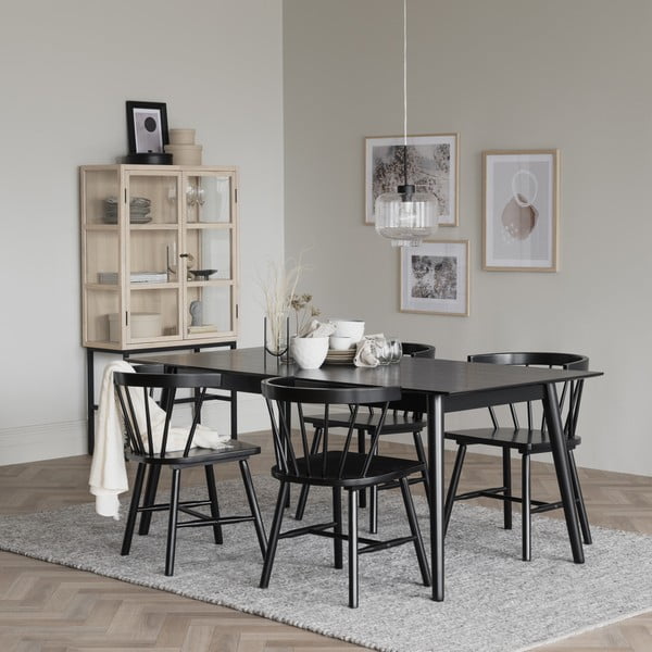 Crni blagovaonski stol Rowico Lotta, 180 x 90 cm-image-1