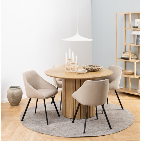 Okrugli blagovaonski stol s pločom u dekoru hrasta ø 120 cm Yale - Actona-image-1