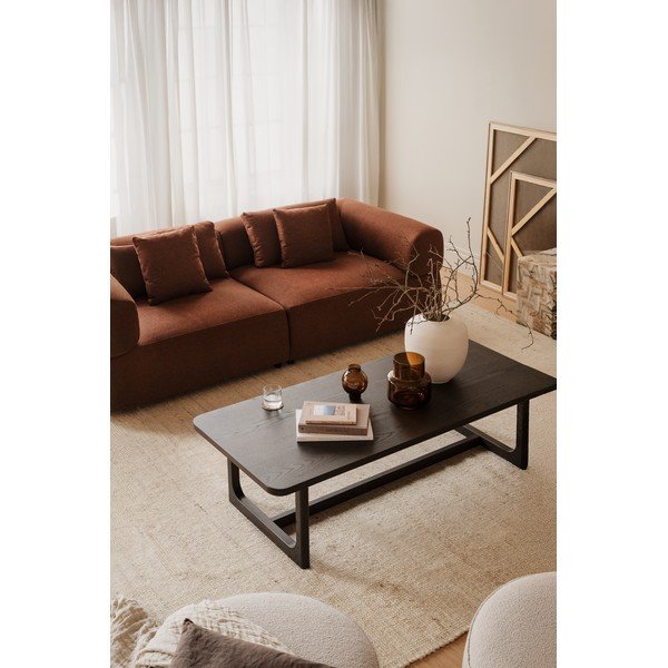 Stolić za kavu s pločom stola u dekoru hrasta u tamnoj prirodnoj boji 70x160 cm Driscoll – Rowico-image-3