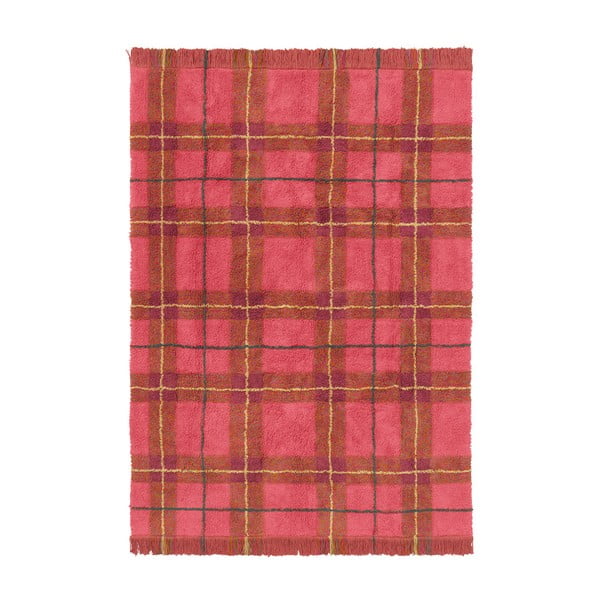 Crveni periv/ručno rađen pamučan tepih 140x190 cm Tartan Vintage Red – Lorena Canals