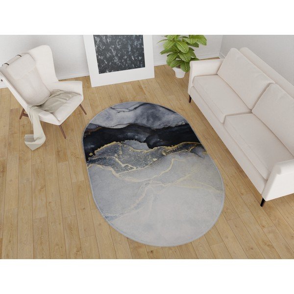 Crno-bijeli perivi tepih 60x100 cm – Vitaus-image-1