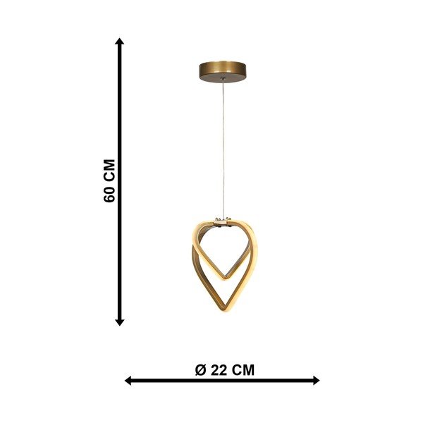 Metalna LED viseća svjetiljka u brončanoj boji ø 22 cm Sevinc – Squid Lighting-image-4
