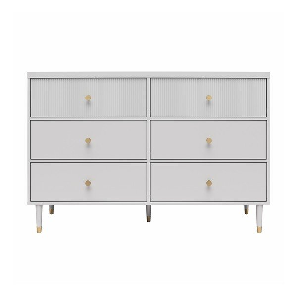 Siva niska komoda 138x93 cm Elizabeth – CosmoLiving by Cosmopolitan