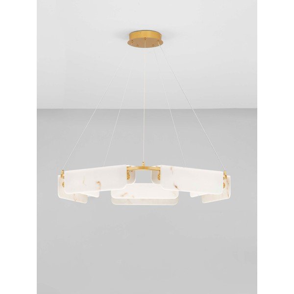Krem/mjedena LED viseća svjetiljka u mramornom dekoru s mogućnosti zatamnjivanja ø 93 cm Aider – Nova Luce-image-4