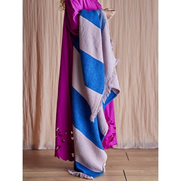 Plava/ružičasta deka 130x160 cm Cadeo – Bloomingville-image-1