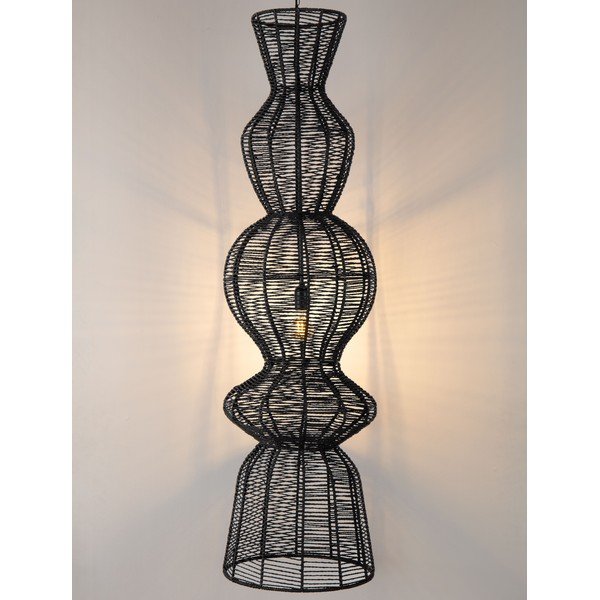 Mat crna viseća svjetiljka od užeta ø 38 cm Breena – Nova Luce-image-1