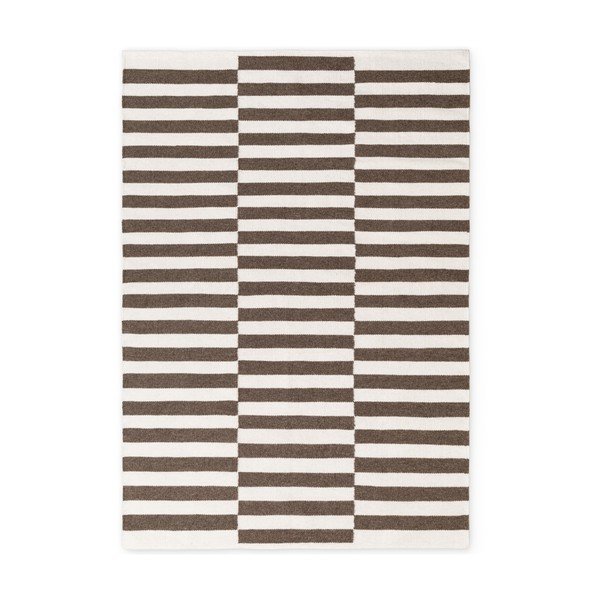 Bijeli/smeđi obostrani/ručno rađen vunen tepih 160x230 cm Vika – Hanse Home