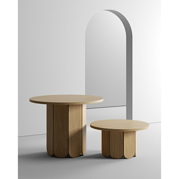 Okrugli stolić s pločom u dekoru hrasta 78x78 cm Soft - Woodman-image-1