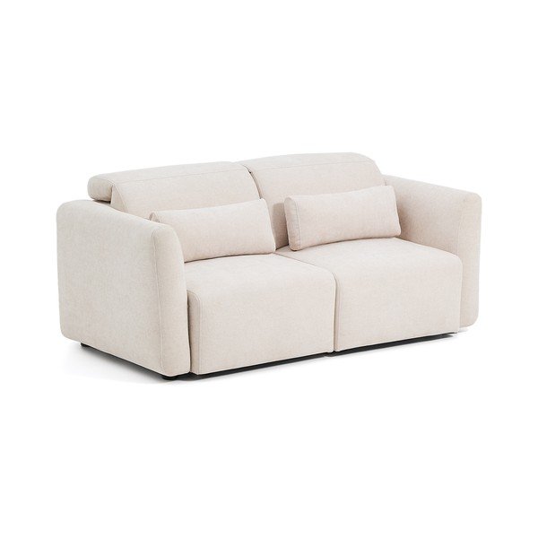 Bež podesiva sofa od šenila s ležaljkom 180 cm Lares – Kave Home-image-3