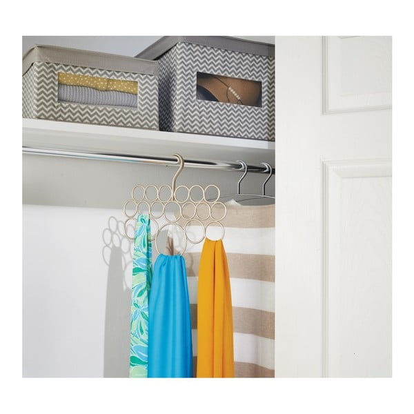 Metalna vješalica za ručnike, šalove i odjeću u zlatnoj boji iDesign Axis, dužina 29 cm-image-3