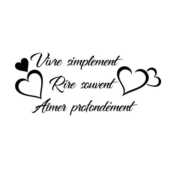 Crna naljepnica Ambiance Quote Vivre Simplement-image-1