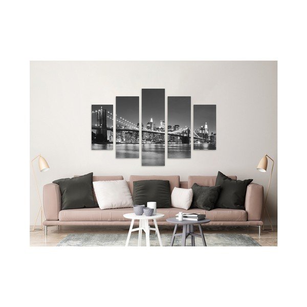 Višedijelna slika Styler Canvas Bridge BW, 100 x 150 cm-image-2