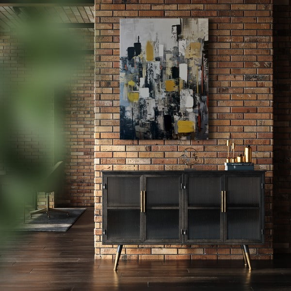 Slika s ručno oslikanim elementima 70x100 cm Cityscape – Styler-image-4