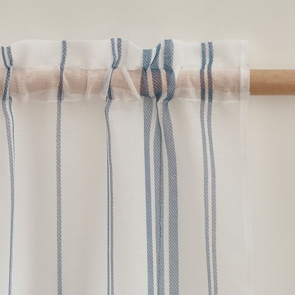 Bijela prozirna zavjesa od voila 140x137 cm Harbour Stripe – Catherine Lansfield